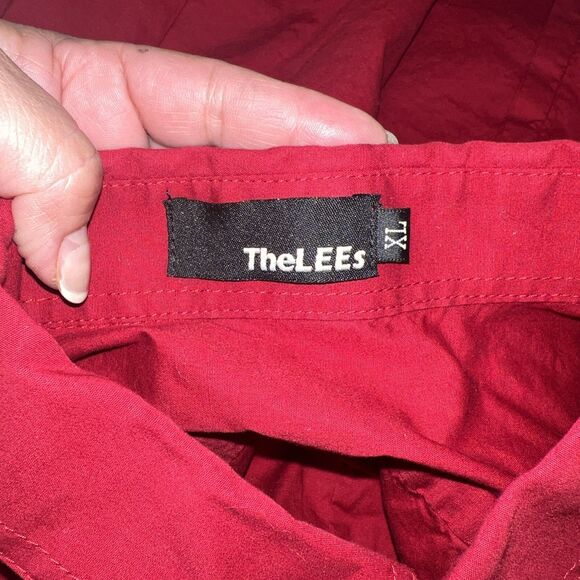 TheLees Men's Size XL Dress Shirt Red Button Down Long Sleeve Collared - Picture 13 of 15